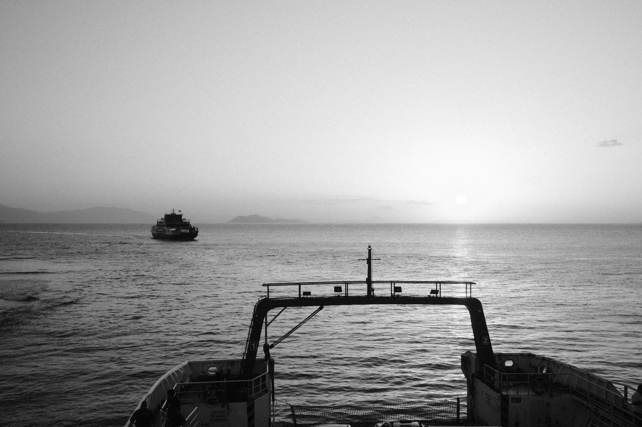 Ocean Sunset, rendered in Analog Monochrome